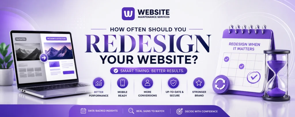 How Often Should You Redesign Your Website? This guide explaining the signs, timing, and best practices for planning a website redesign without relying on a fixed schedule.