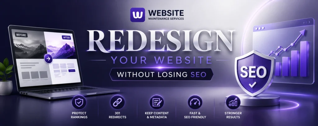 How to redesign a website without losing SEO with 301 redirects, SEO preservation, and safe website migration best practices.